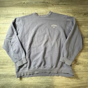 Callaway Golf Sweatshirt Mens Large Purple Distressed Crewneck Sport Vintage L19